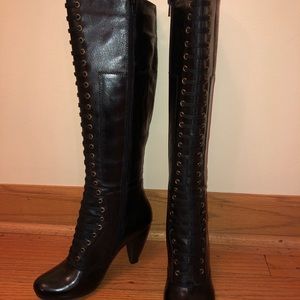 NIB Miz Mooz  Sz 6 Black Leather Knee High boots